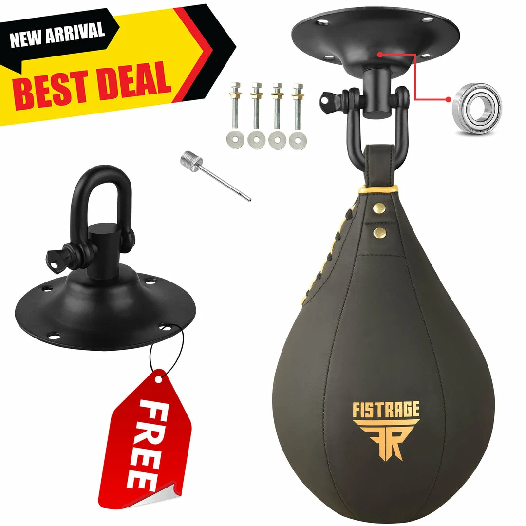 FISTRAGE SPEED BAG MATT BLACK/GOLD 5 FISTRAGE SPEED BAG MATT BLACK/GOLD