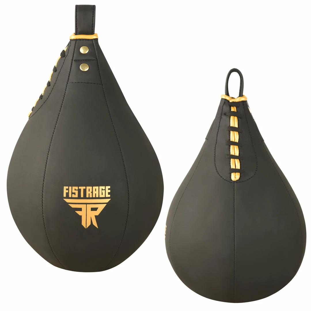FISTRAGE SPEED BAG MATT BLACK/GOLD 10 FISTRAGE SPEED BAG MATT BLACK/GOLD