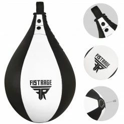 Fistrage USA FISTRAGE Speed Bag Leather Lightweight Boxing Ball MMA Muay Thai Training Punching Dodge Striking With Free Hanging Swivel Workout Speedball Kit Kicking Equipment Speed Bags