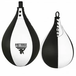 Fistrage USA FISTRAGE Speed Bag Leather Lightweight Boxing Ball MMA Muay Thai Training Punching Dodge Striking With Free Hanging Swivel Workout Speedball Kit Kicking Equipment Speed Bags